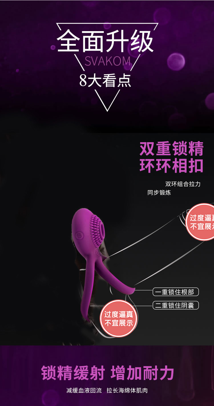 SVAKOM 二代升级夫妻共震男用双环锁精环